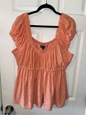 Torrid NWT Cap Sleeve Babydoll Top color Papaya Punch Size 1